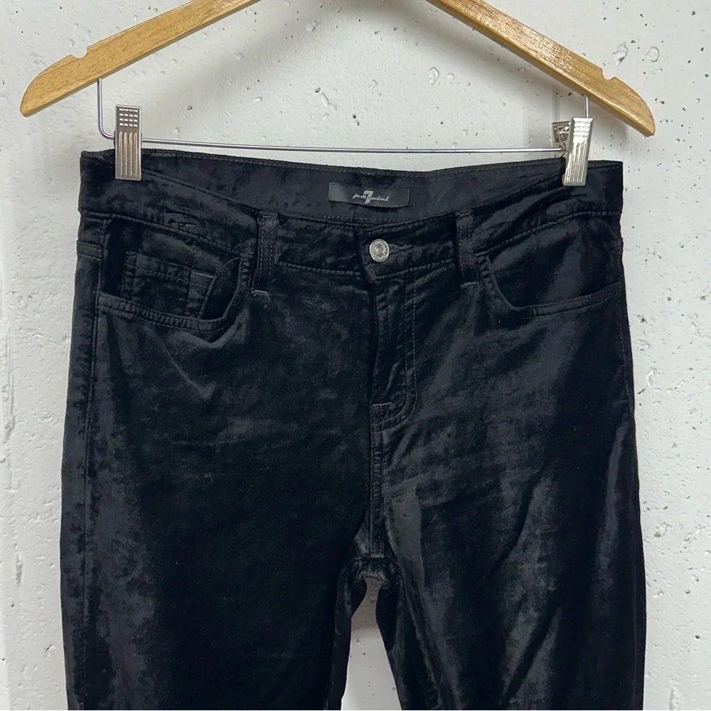 7 for all Mankind Women's Size 28 Black Velvet Skinny Stretch Ankle Jeans